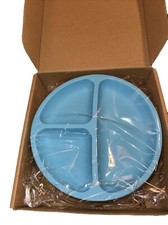 Glamel Baby Plates Set Of 3 Silicone Divided Suction NIB BPA Free Unbreakable