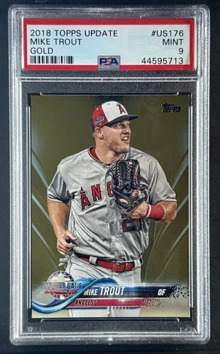 2018 Topps Update Mike Trout All-Star Gold /2018 #US176 Los Angeles Angels PSA 9