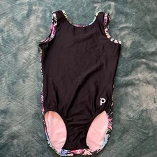 Plum Practicewear Tropical Adult XS gymnastics Leotard EUC