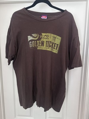 Willy Wonka Golden Ticket Charlie & The Chocolate Factory Shirt Adult XL 2005