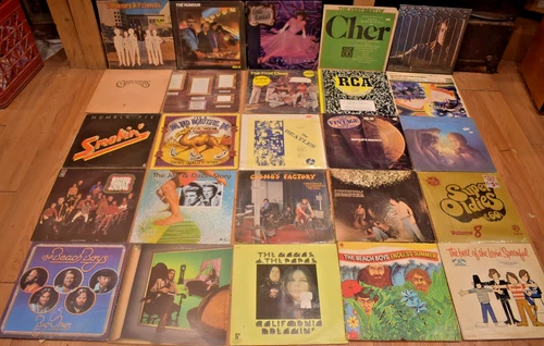 Lot of 25  Classic Rock Lp's  Beatles/  Emerson/Cher/Ronstadt/CCR/Beach Boys