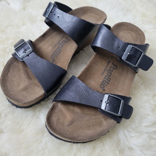 Papillio by Birkenstock Dorothy Wedge Sandals Black Birkoflor Women's 6_6.5 / 37