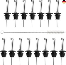 Incutex 15x Flaschenausgießer aus Edelstahl mit Klappe und 1x Reinigungsbürste, 