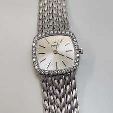 Piaget Ladies 23 mm 18K White Gold Integrated Manual Watch 9236
