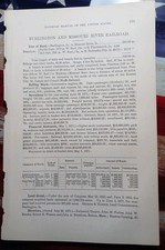 1873 Train Report BURLINGTON & MISSOURI RIVER RAILROAD Red Oak Plattsmouth Iowa