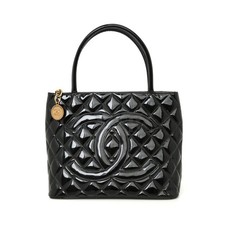 Chanel Coin Bag Medallion Patent Vintage Tote Bag A01804