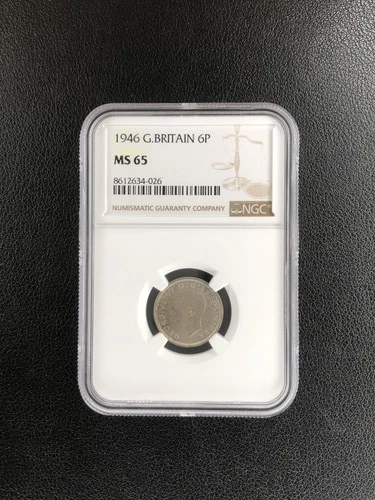 1946 Great Britain 6 Six Pence NGC MS 65 COIN UNC