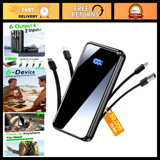 High-Capacity 50000mAh Portable Power Bank, Fast Charging USB C, 6 Outputs, Trav