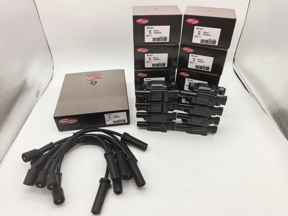 8 Pcs DELPHI UF413 Ignition Coil & 9748UU Wire For 04-21 GMC Cadillac Chevrolet - Image 4 of 4