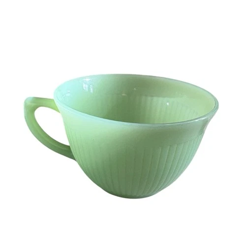 Oven Ware Fire King Jadeite Jane Ray tea cup green ribbed dinnerware