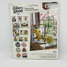 Plaid Co. Gallery Glass Floral Pattern 17 Flower Designs Stained Glass Effects