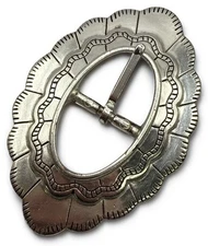 Vintage Western Cowboy Silver Tone Belt Buckle Statement  