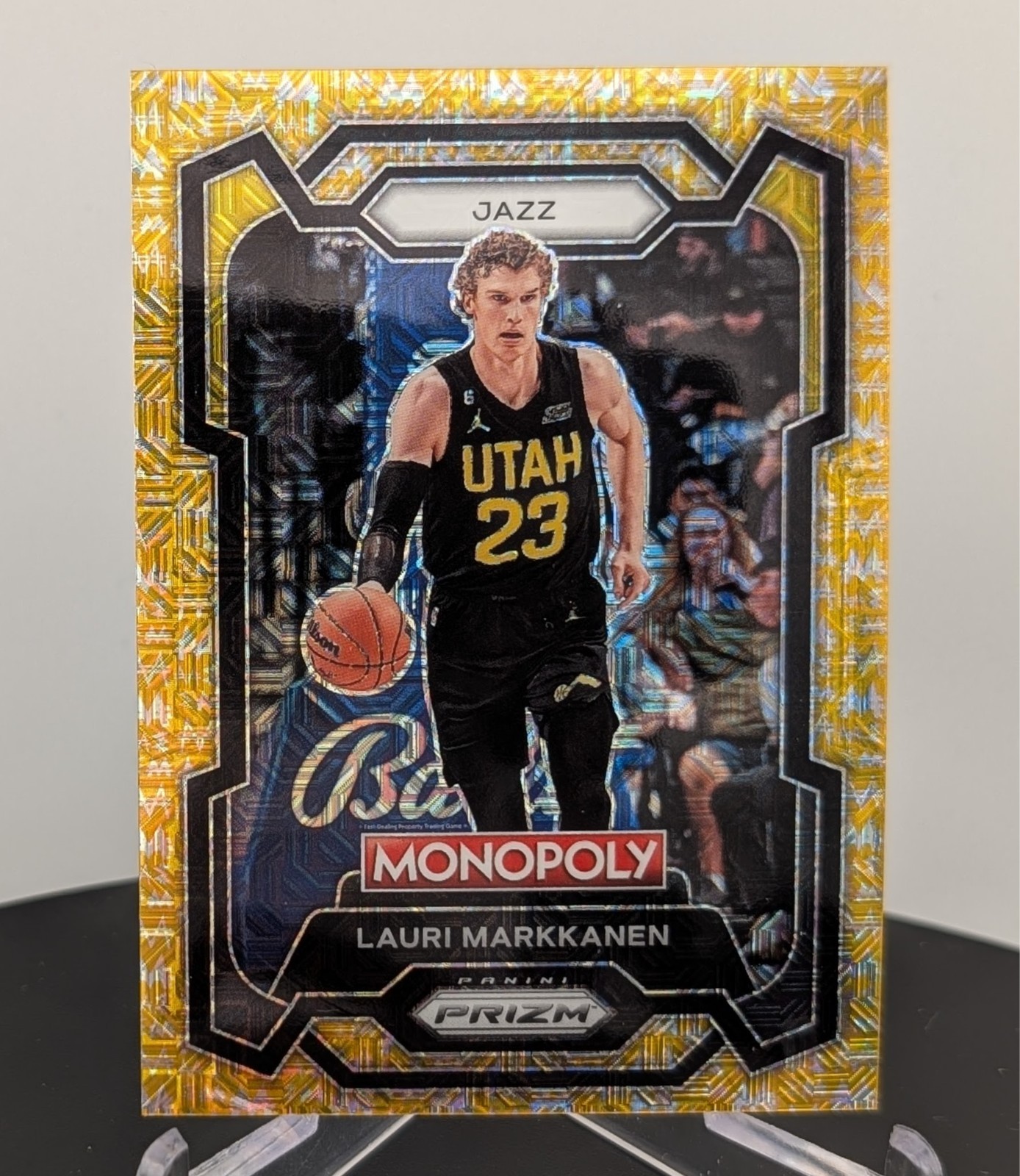 2023-24 Monopoly Prizm  - Lauri Markkanen #85 Millionaire Gold Mojo Prizm /500