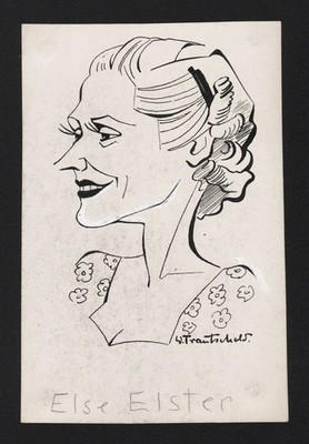 Else Elster Film cinema Schauspielerin actress Portrait Zeichnung Trautschold