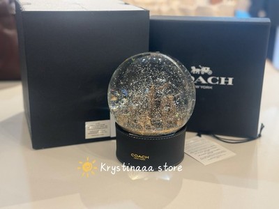 Coach スノードーム ニューヨーク COACH SNOW GLOBE WITH REXY AND SNOWMAN NIB BLACK/BRASS CCT00 With