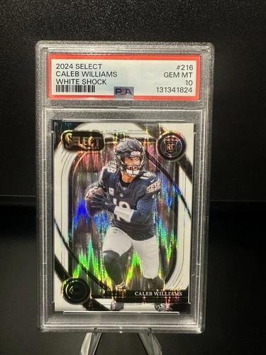 2024 Panini Select - Club Level Caleb Williams White Shock Prizm /199 PSA 10