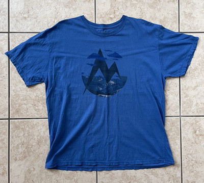 Marmot Men's Short Sleeve Graphic XL Blue T-Shirt Climbing Trail Mountain Tee