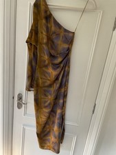 ZARA SS24 ZW COLLECTION PRINTED ASYMMETRIC DRESS 3410/038 SZ XS Bnwt