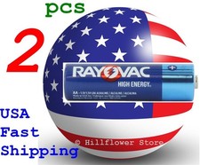 2 piece LR6 E91 AM3 Rayovac AA 1.5V Alkaline Batteries 10 year shelf time