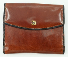 Vintage Bosca Hand Stained Brown Leather ID Wallet Single Fold