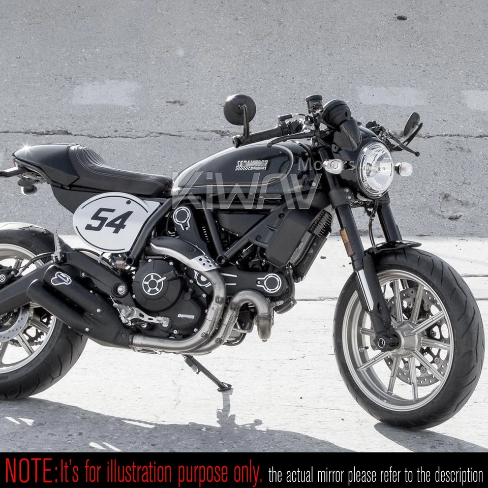 Espejos retro retro negros redondos 12 mm atornillados para BMW F 800 R HP4 S 1000 R Foto 3 de 4