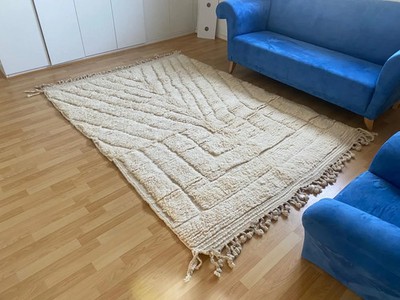 Beni Ourain Teppich 250×150 cm , Vintage Moroccan Rug, Naturwolle, Boho Style