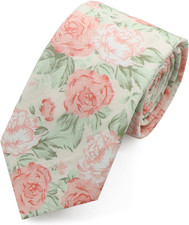 Floral Ties for Men Flower Pattern Mens Ties 2.8" Cotton Neckties for Wedding Gr