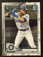 2020 Bowman Chrome #90 Kyle Lewis Base Rookie Card RC Seattle Mariners. rookie card picture