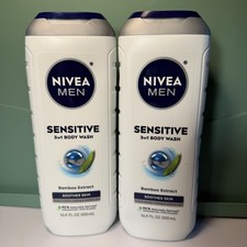 NIVEA Men 3IN1 Sensitive Body Wash 16.9 Fl 2 Pack Bamboo Extract