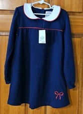 Beaufort Bonnet - Girl's Nantucket Mearin Fitz Frock Dress w/ Bow Accents - 8