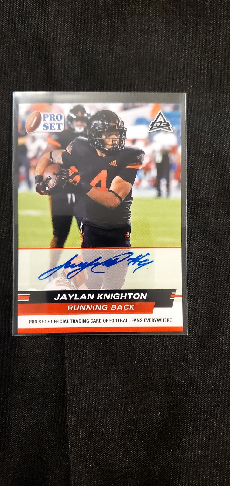 2022 Leaf Pro Set Draft - Autographs Jaylan Knighton #PSA-JK1 Red (AU, RC) F