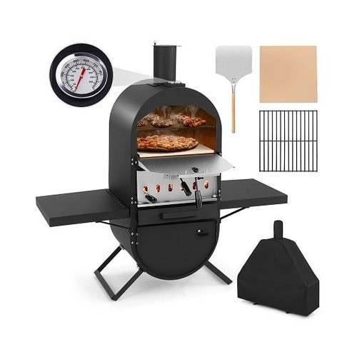 Outdoor Pizza Oven with 600D Oxford Fabric Cover 12 Inch Pizza Stone and Cooking
