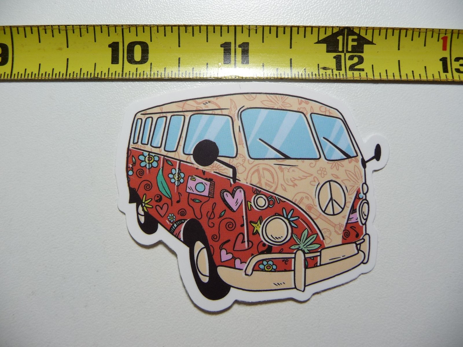 Hippie Van Decal Sticker with Retro Camping Travel Graphics