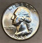 1954 BU UNCIRCULATED WASHINGTON QUARTER - 90% SILVER