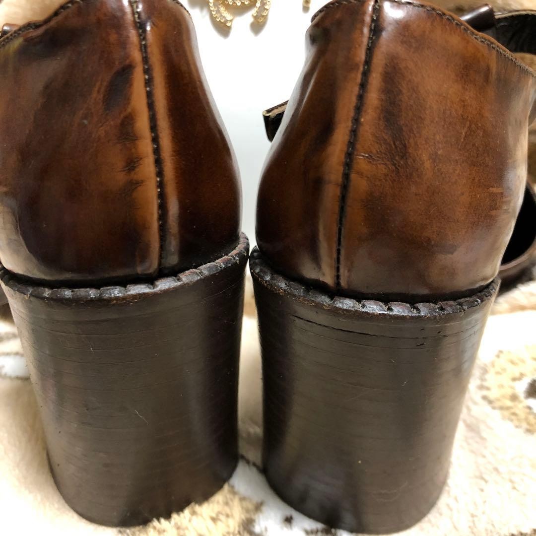 Rare Prada Milano Brown Leather Back Strap Heels Women's Size 35.5 image 5