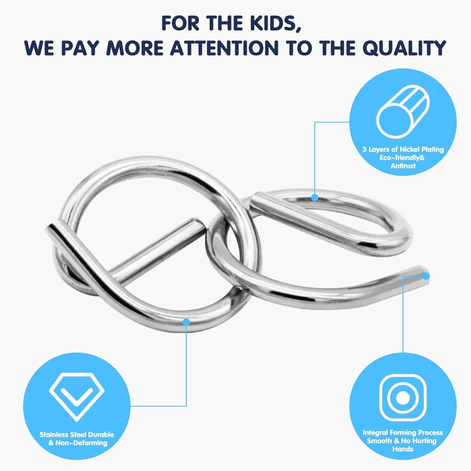 16 PCS Type A+B Different Brain Teaser Metal Wire Puzzles IQ Challenge Magic Tri