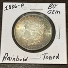 1886-P Morgan Dollar ☆ 90% Silver ☆ BU Gem ☆ Beautiful Coin ☆ Rainbow Toned 🌈