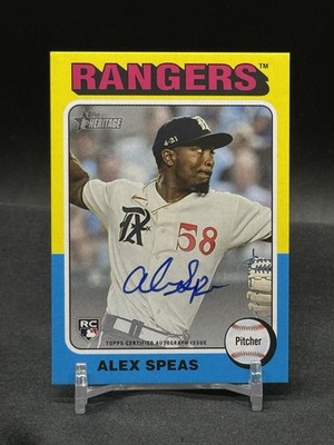 2024 Topps Heritage Alex Speas Real One Auto RC Rookie #ROA-ASP Rangers