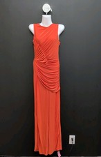 Pretty Little Things Double Layer Extreme Ruched Women's Maxi Dress US 4 Orange