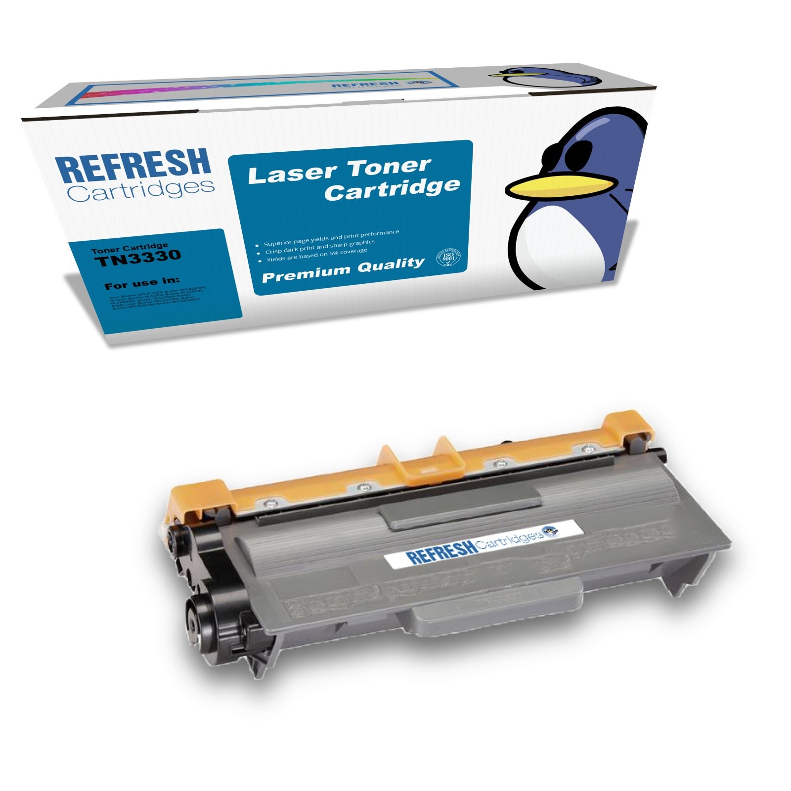 Refresh Cartridges Black TN3330 Toner Compatible With Brother Printers