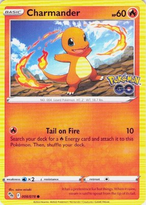 Charmander Pokémon GO 008/078 Normal Pokemon TCG NM