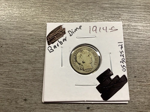 1914 S Barber Silver 90% Dime Key Date from San Francisco Mint 053025 21i