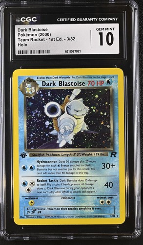 Dark Blastoise (1st Edition) graded CGC 10 for sale on eBay