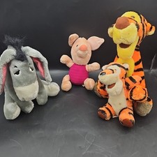 Lot Of 4 Vintage Disney Winnie The Pooh Plush Tigger Eeyore Piglet