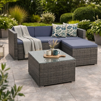 Rattan Lounge Sitzgruppe GartenmöBel Set Sofa Couch 3-Sitzer RattanmöBel Grau