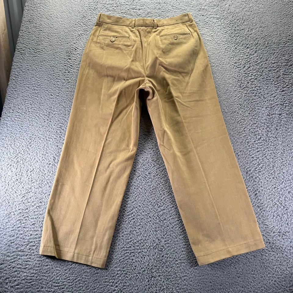 Pantalones Chinos Bobby Jones Para Hombre Colección 34x28 Beige Algodón Calce Plisado Clásico Foto 4 de 4