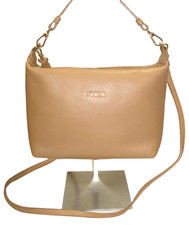 Furla Lovely Beige Very Soft Pebbled Leather Small 2 Strap Shoulder Bag EUC!
