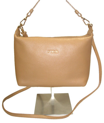 Furla Lovely Beige Very Soft Pebbled Leather Small 2 Strap Shoulder Bag EUC!