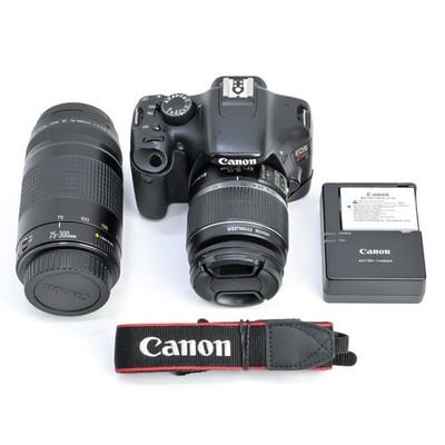 Canon EOS Kiss x4 aka Rebel T2i 550D 18.0MP 18-55mm 75-300mm Lenses from Japan