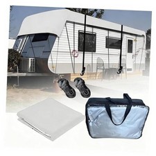 Wider 3.3m/10.83ft Travel Trailer Cover 210D Oxford Cloth 36 x 10.8 ft gray